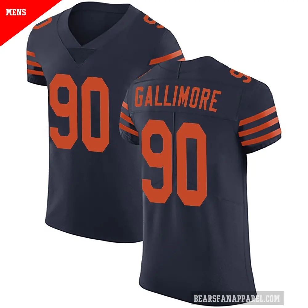 Men's Chicago Bears ＃90 Neville Gallimore Navy Blue Elite Alternate Vapor Untouchable Jersey