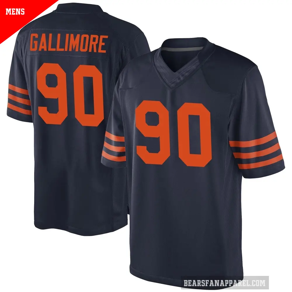 Men's Chicago Bears ＃90 Neville Gallimore Navy Blue Game Alternate Jersey