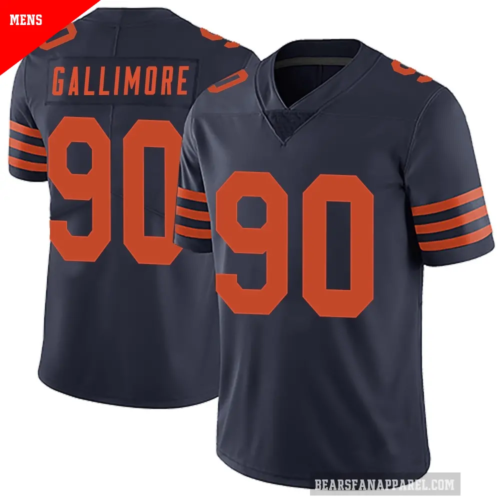 Men's Chicago Bears ＃90 Neville Gallimore Navy Blue Limited Alternate Vapor Untouchable Jersey