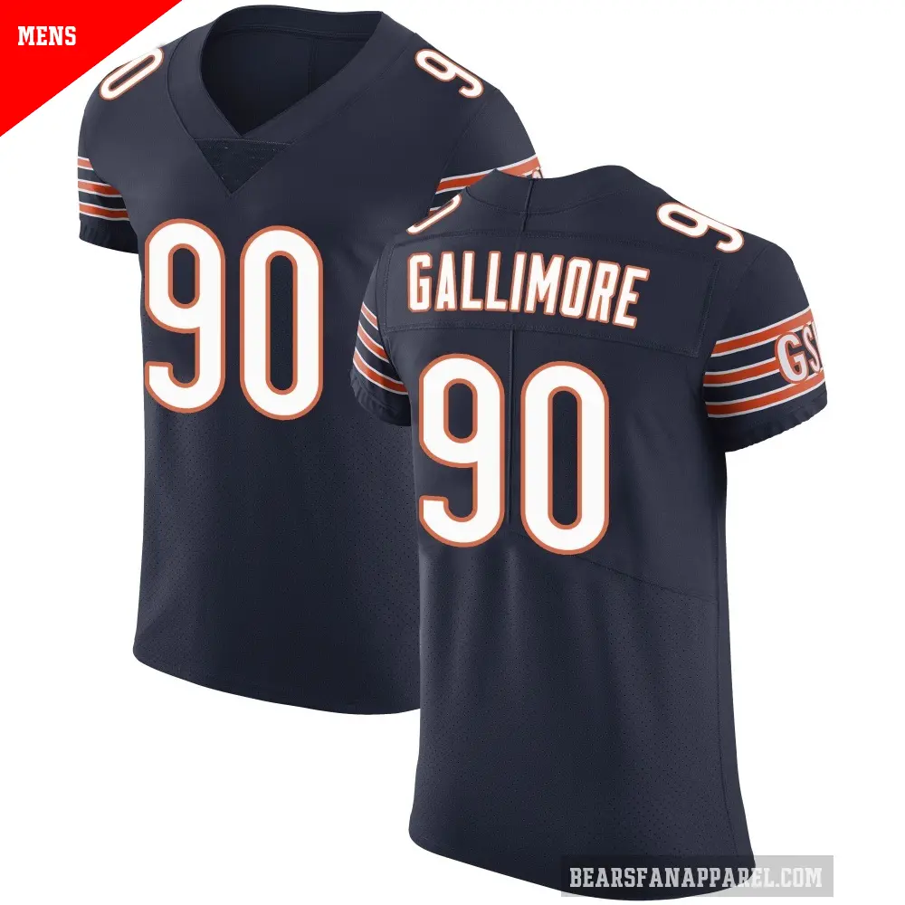 Men's Chicago Bears ＃90 Neville Gallimore Navy Elite Team Color Vapor Untouchable Jersey