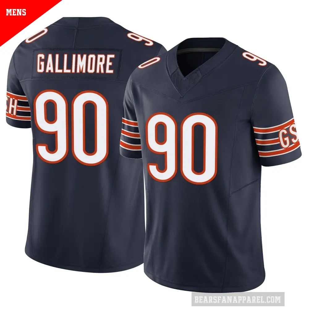 Men's Chicago Bears ＃90 Neville Gallimore Navy Limited Vapor F.U.S.E. Jersey