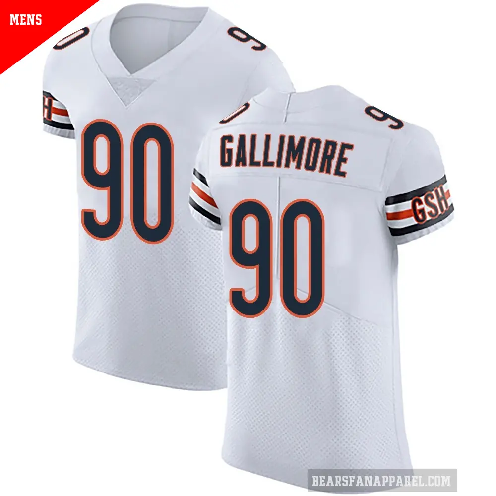 Men's Chicago Bears ＃90 Neville Gallimore White Elite Vapor Untouchable Jersey
