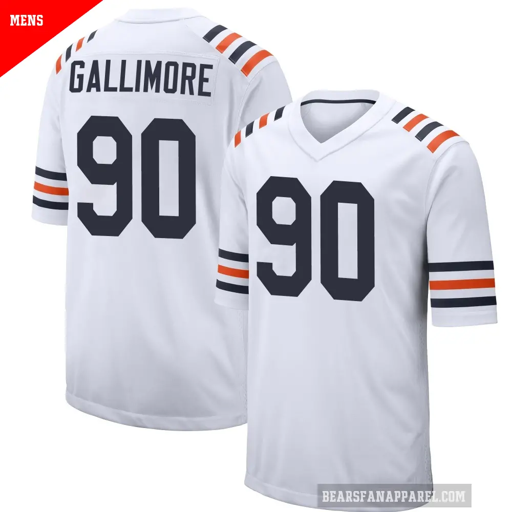 Men's Chicago Bears ＃90 Neville Gallimore White Game Alternate Classic Jersey