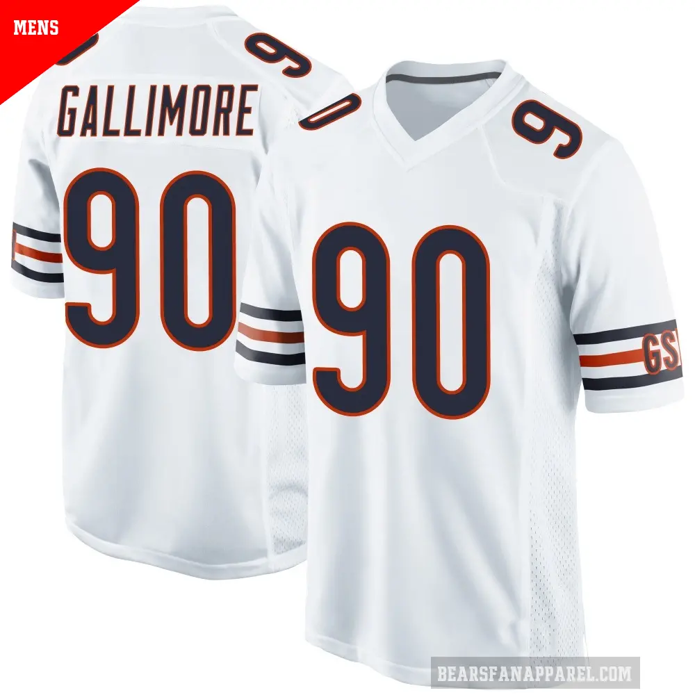 Men's Chicago Bears ＃90 Neville Gallimore White Game Jersey