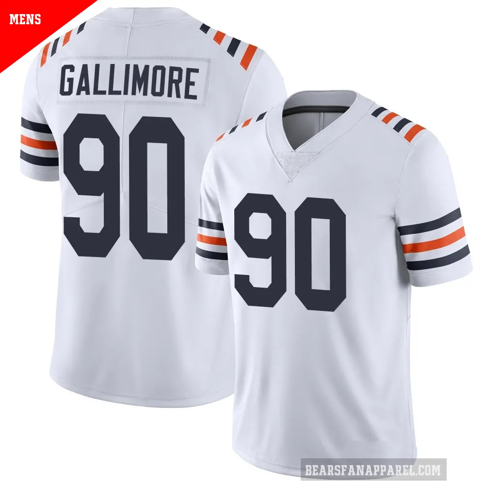 Men's Chicago Bears ＃90 Neville Gallimore White Limited Alternate Classic Vapor Jersey