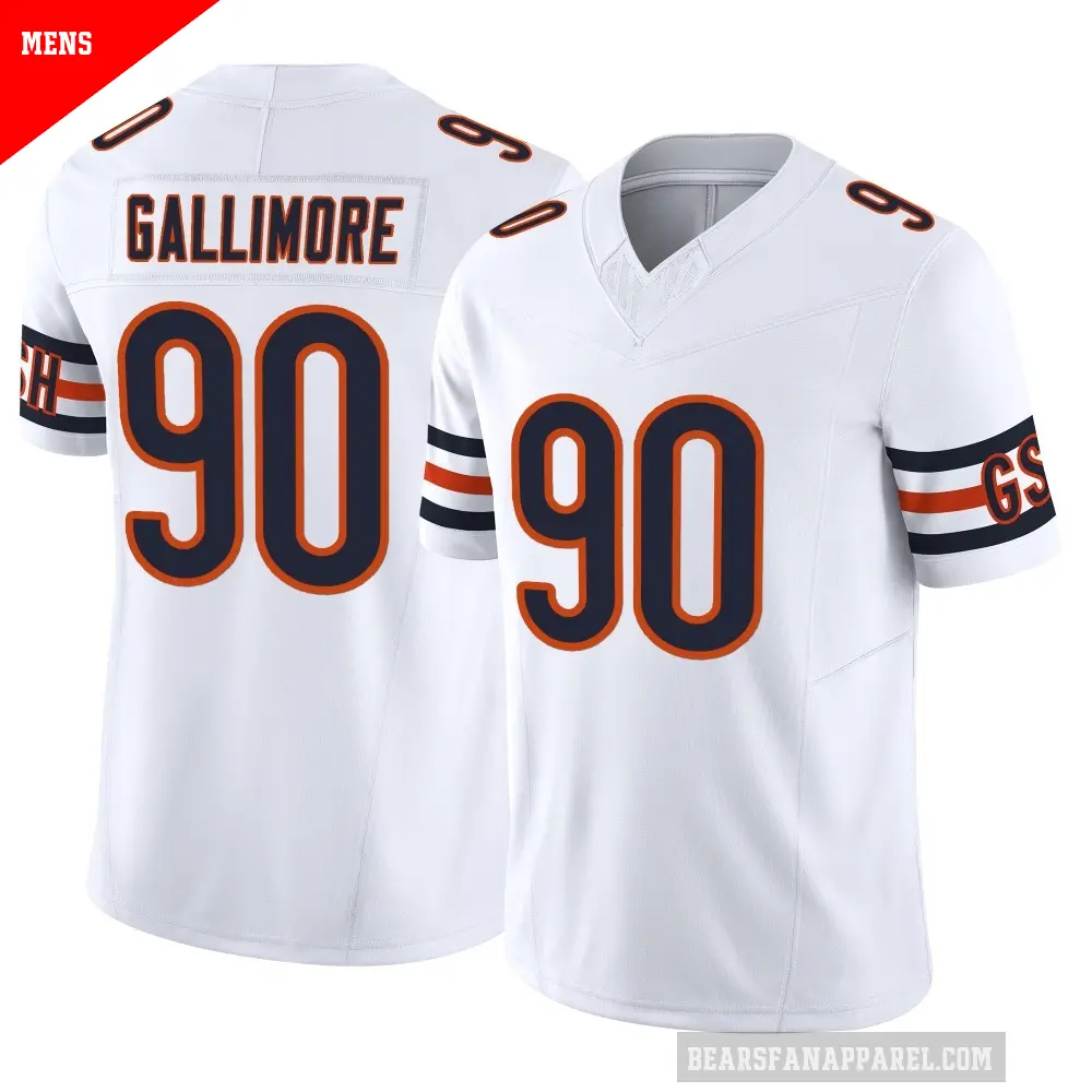 Men's Chicago Bears ＃90 Neville Gallimore White Limited Vapor F.U.S.E. Jersey