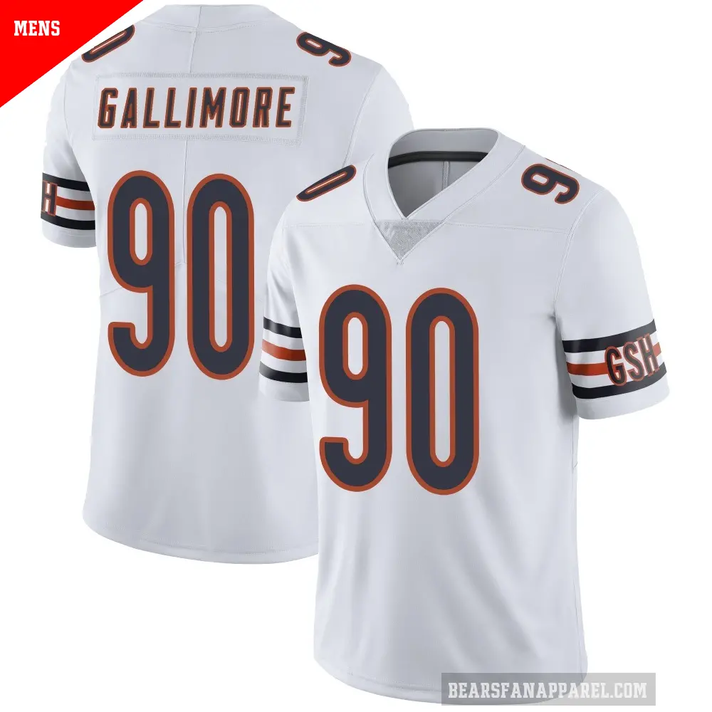Men's Chicago Bears ＃90 Neville Gallimore White Limited Vapor Untouchable Jersey