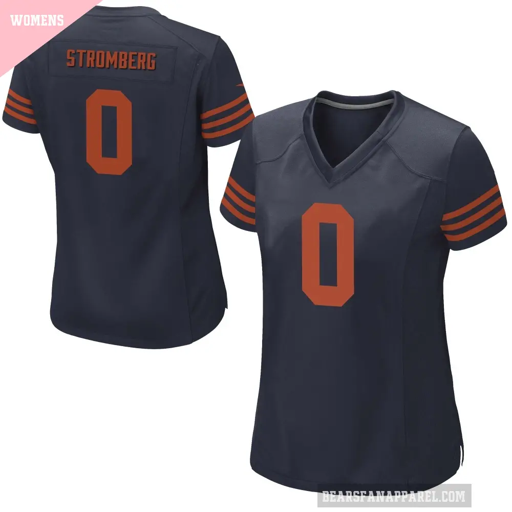Women's Chicago Bears ＃0 Ricky Stromberg Navy Blue Game Alternate Jersey