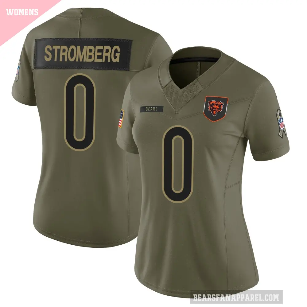 Women's Chicago Bears ＃0 Ricky Stromberg Olive Limited 2025 Salute to Service Jersey