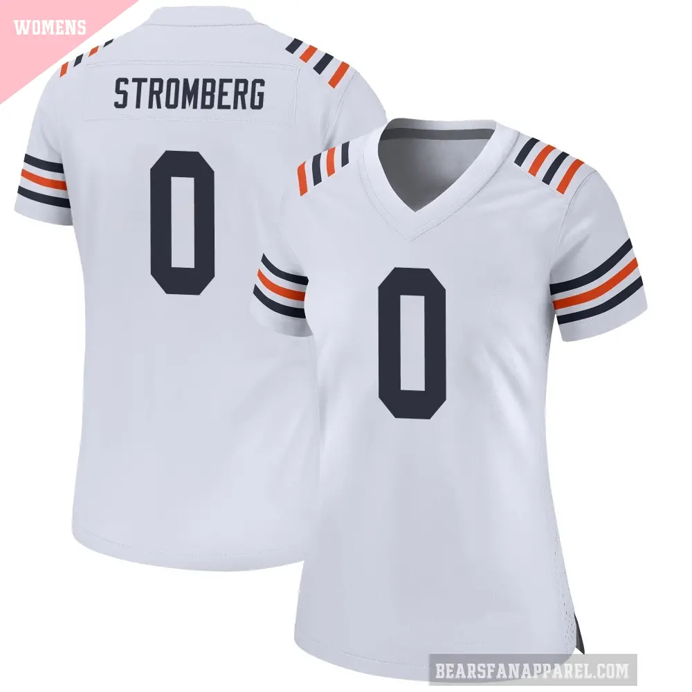 Women's Chicago Bears ＃0 Ricky Stromberg White Game Alternate Classic Jersey
