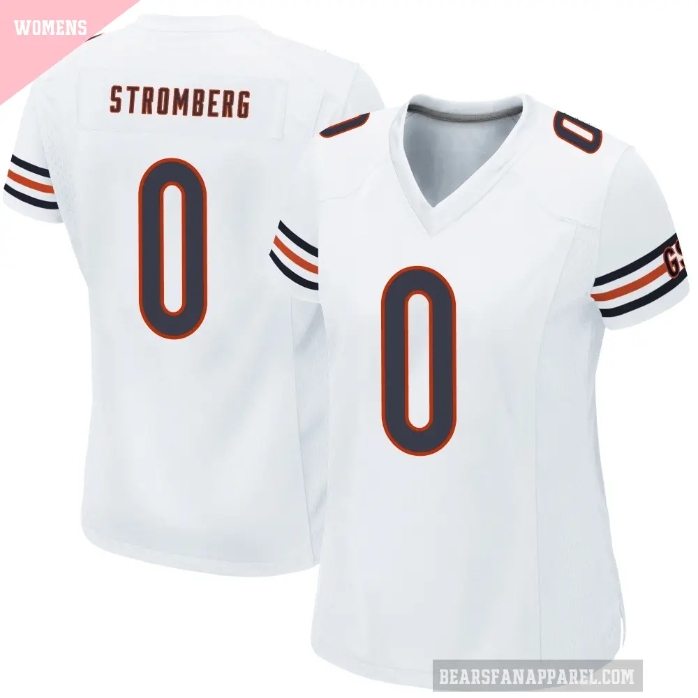 Women's Chicago Bears ＃0 Ricky Stromberg White Game Jersey