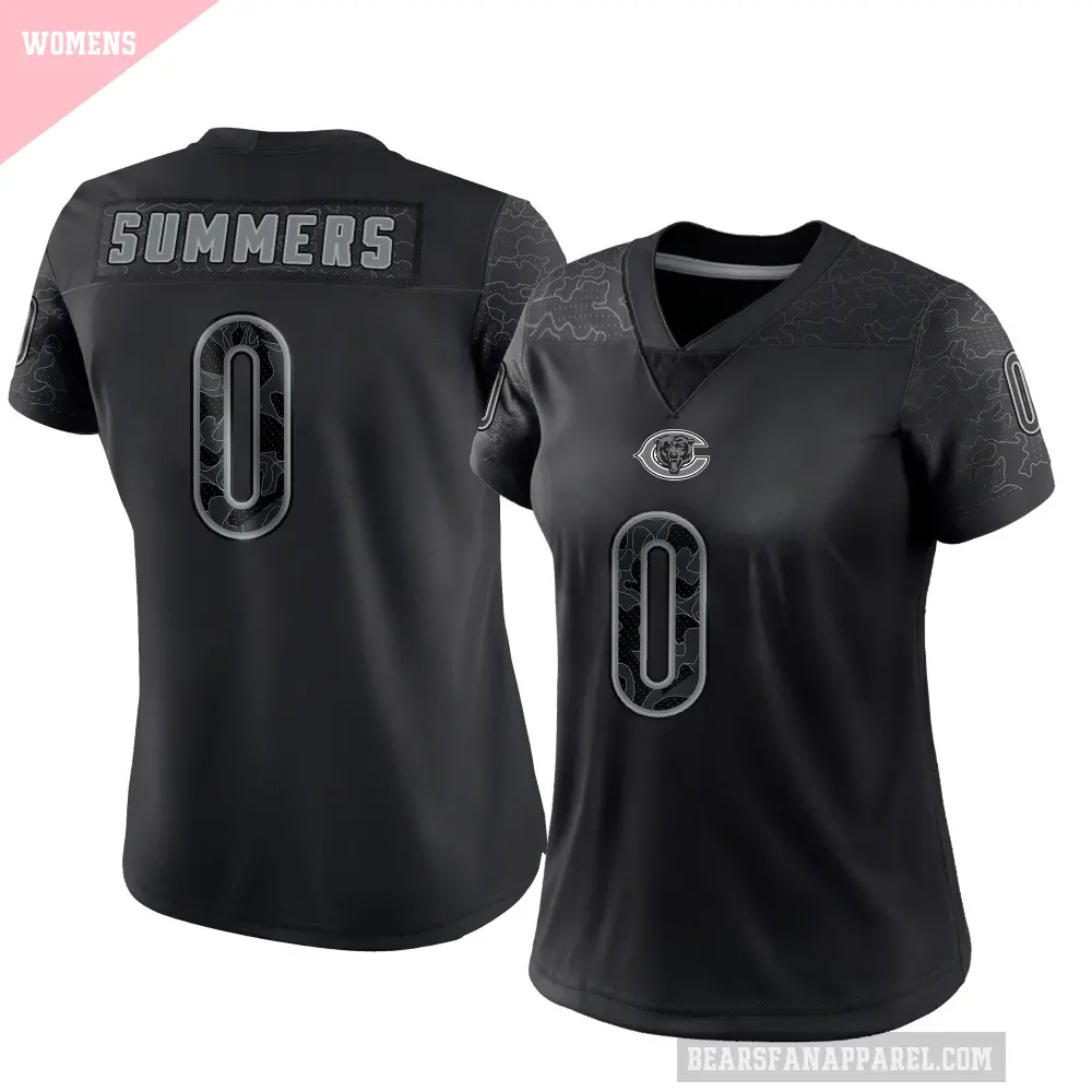 Women's Chicago Bears ＃0 Ty Summers Black Limited Reflective Jersey