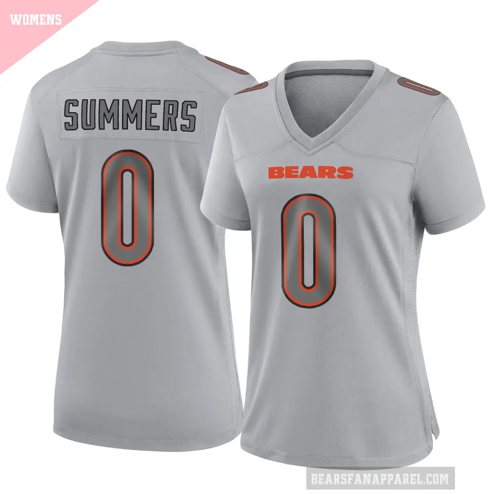 Women's Chicago Bears ＃0 Ty Summers Gray Game Atmosphere Fashion Jersey