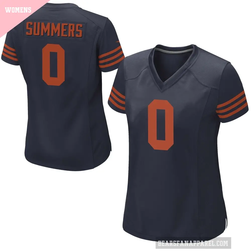 Women's Chicago Bears ＃0 Ty Summers Navy Blue Game Alternate Jersey