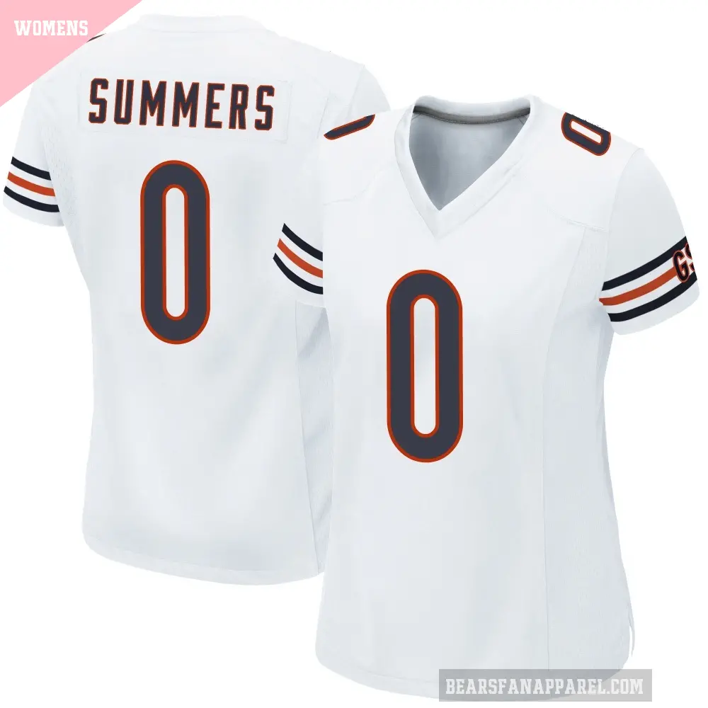 Women's Chicago Bears ＃0 Ty Summers White Game Jersey