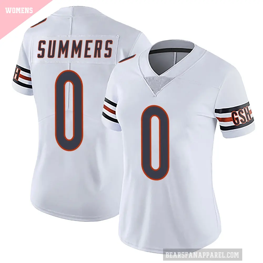 Women's Chicago Bears ＃0 Ty Summers White Limited Vapor Untouchable Jersey
