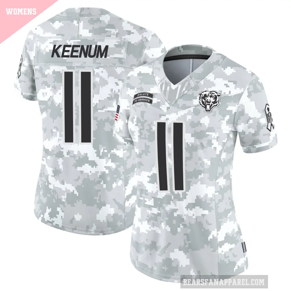 Women's Chicago Bears ＃11 Case Keenum Arctic Camo Limited 2024 Salute to Service Jersey