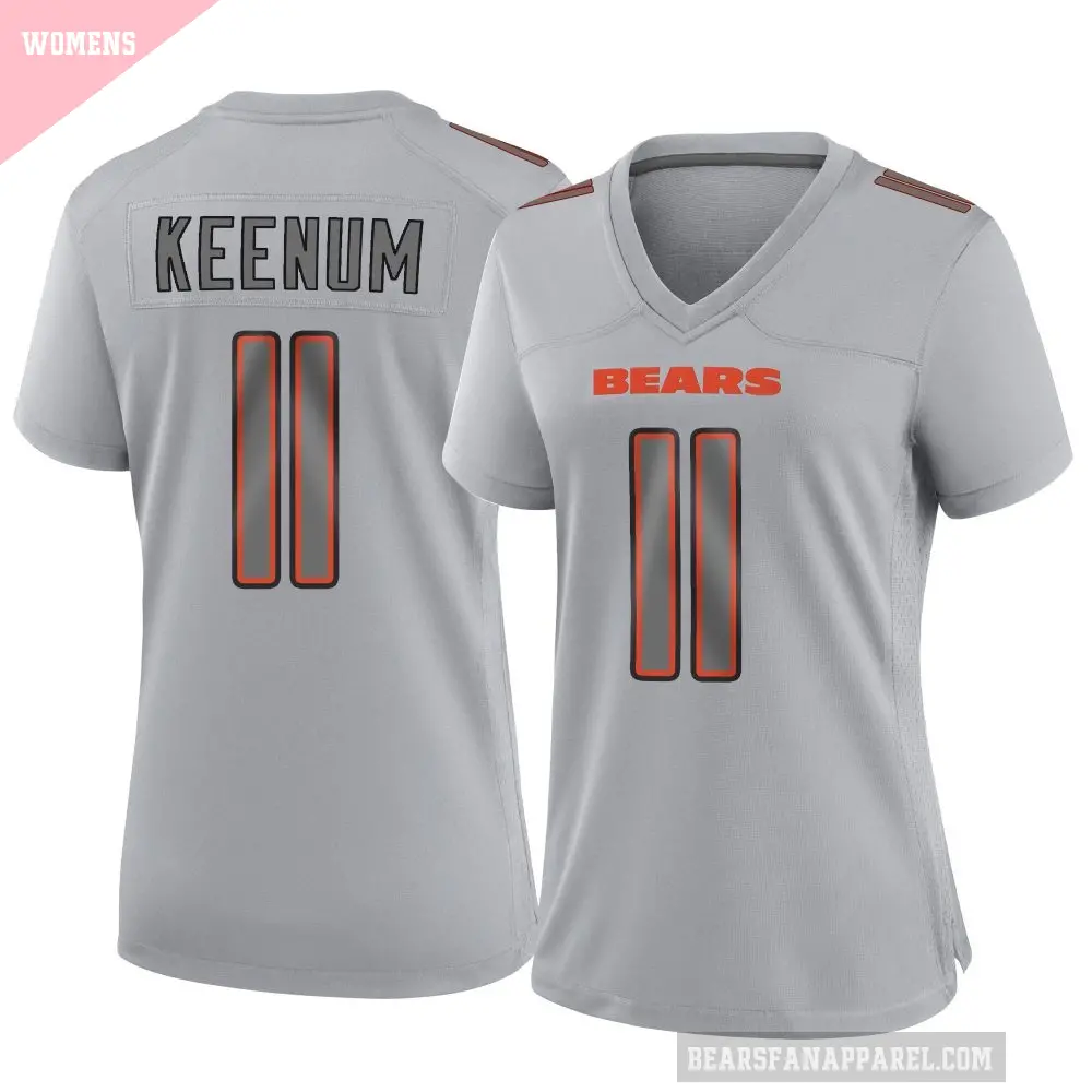 Women's Chicago Bears ＃11 Case Keenum Gray Game Atmosphere Fashion Jersey