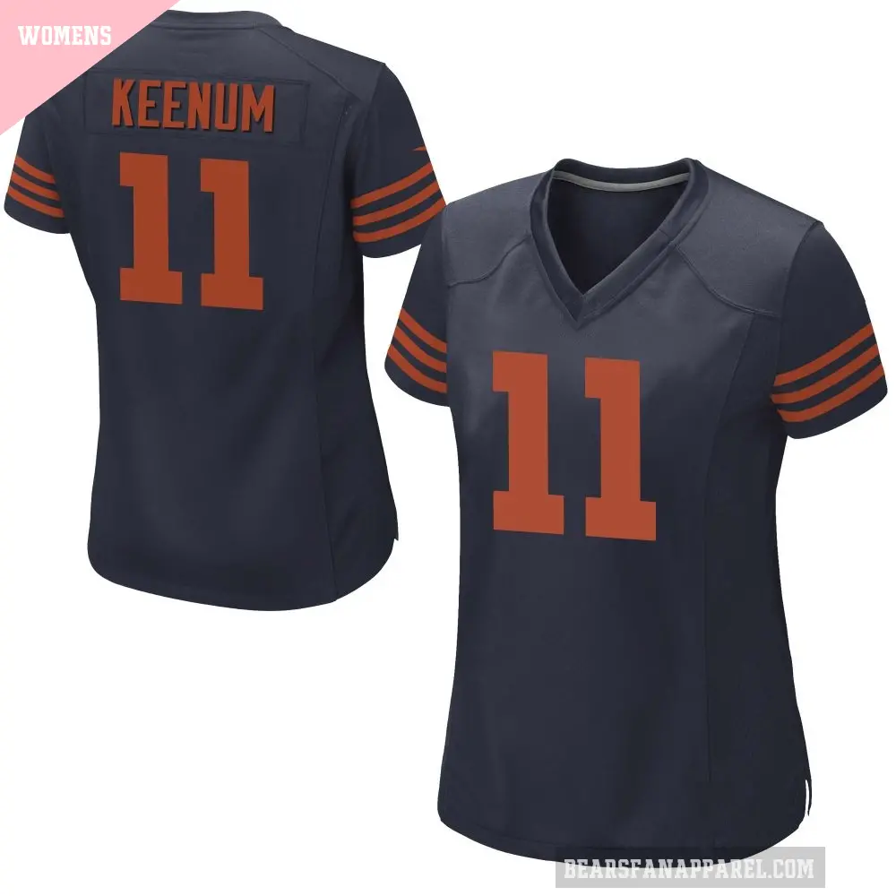 Women's Chicago Bears ＃11 Case Keenum Navy Blue Game Alternate Jersey