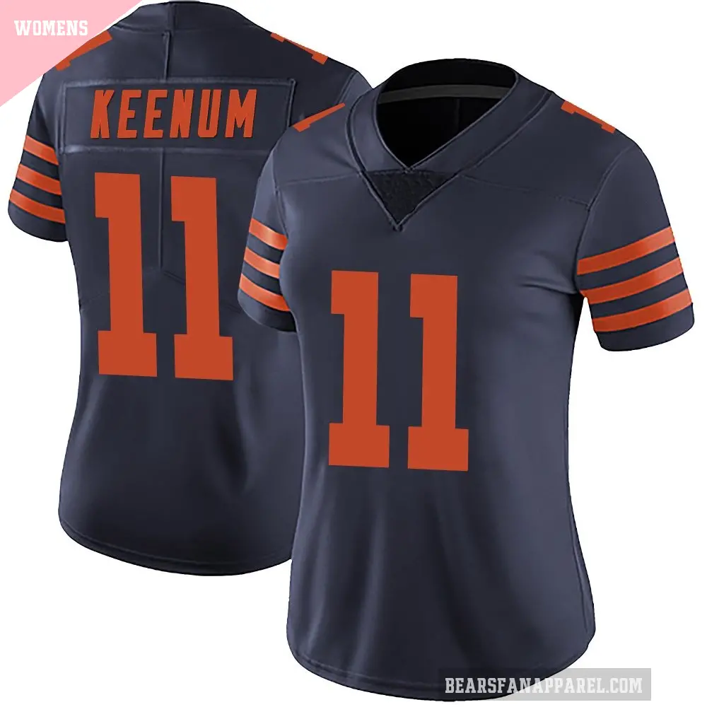 Women's Chicago Bears ＃11 Case Keenum Navy Blue Limited Alternate Vapor Untouchable Jersey