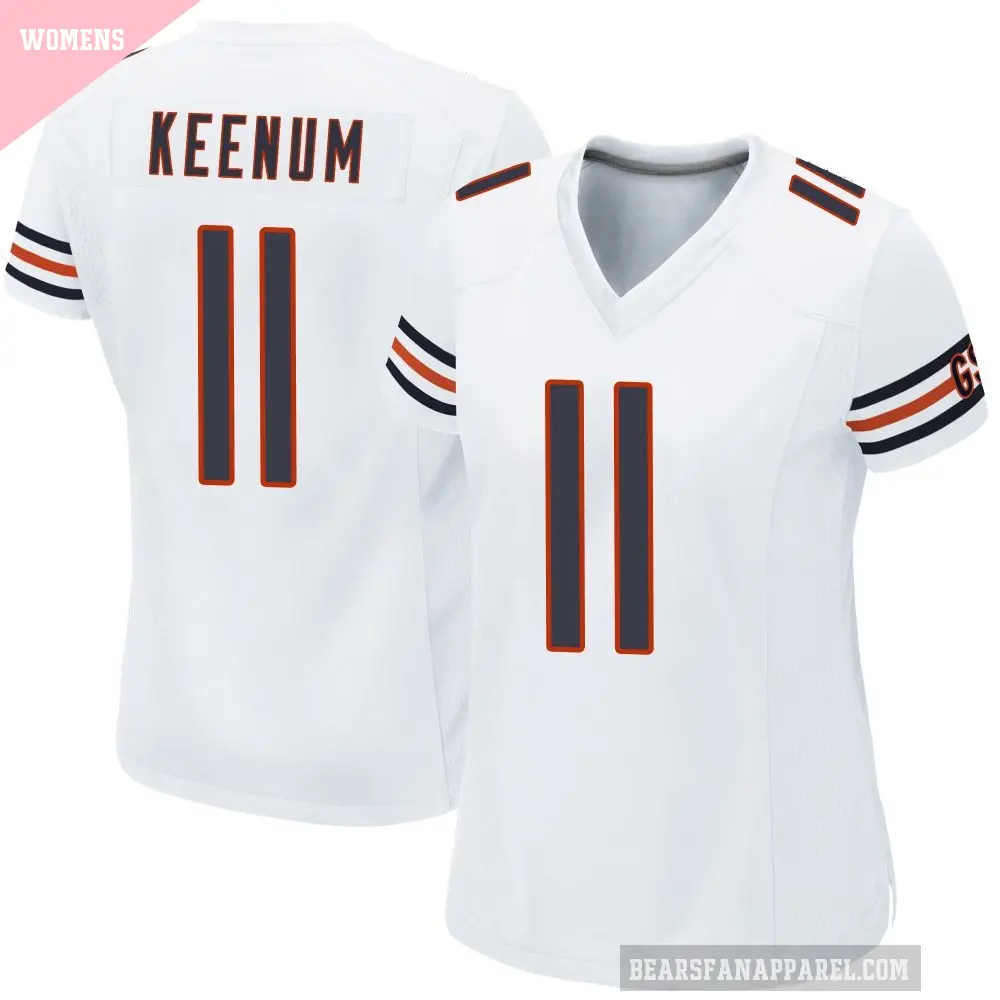 Women's Chicago Bears ＃11 Case Keenum White Game Jersey
