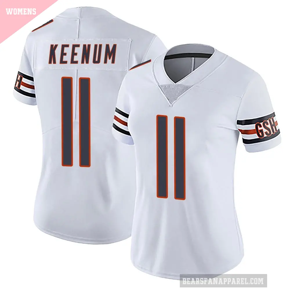 Women's Chicago Bears ＃11 Case Keenum White Limited Vapor Untouchable Jersey