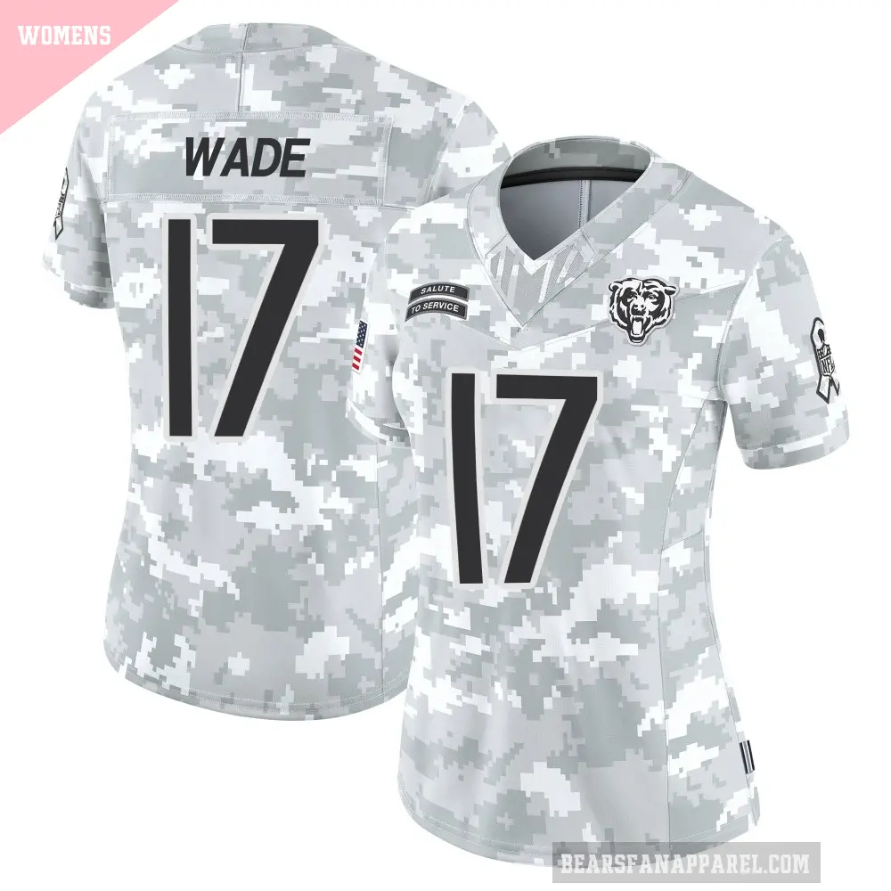 Women's Chicago Bears ＃17 Barrington Wade Arctic Camo Limited 2024 Salute to Service Jersey