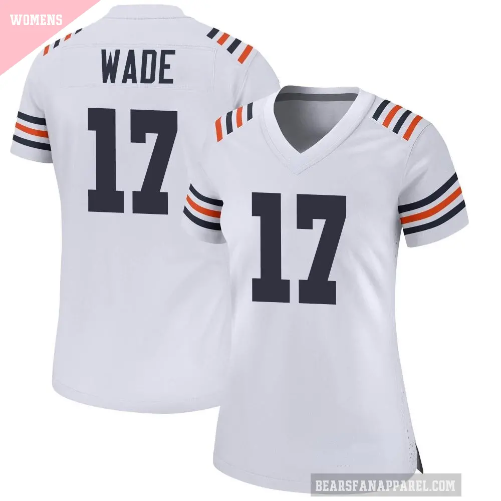 Women's Chicago Bears ＃17 Barrington Wade White Game Alternate Classic Jersey