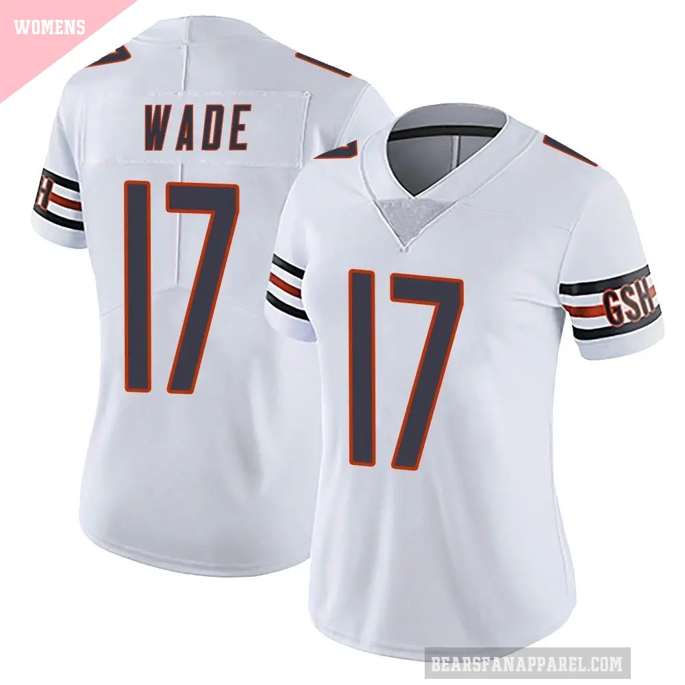 Women's Chicago Bears ＃17 Barrington Wade White Limited Vapor Untouchable Jersey
