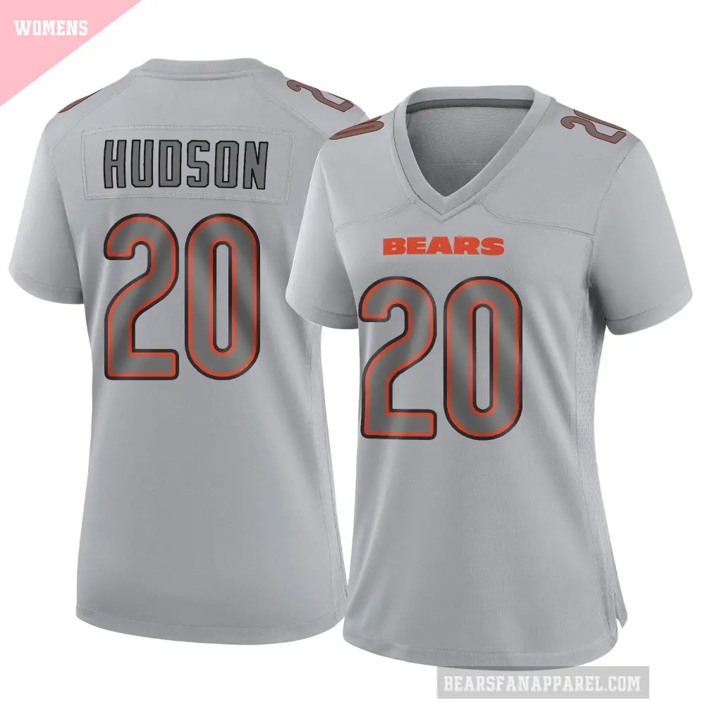 Women's Chicago Bears ＃20 Kyron Hudson Gray Game Atmosphere Fashion Jersey