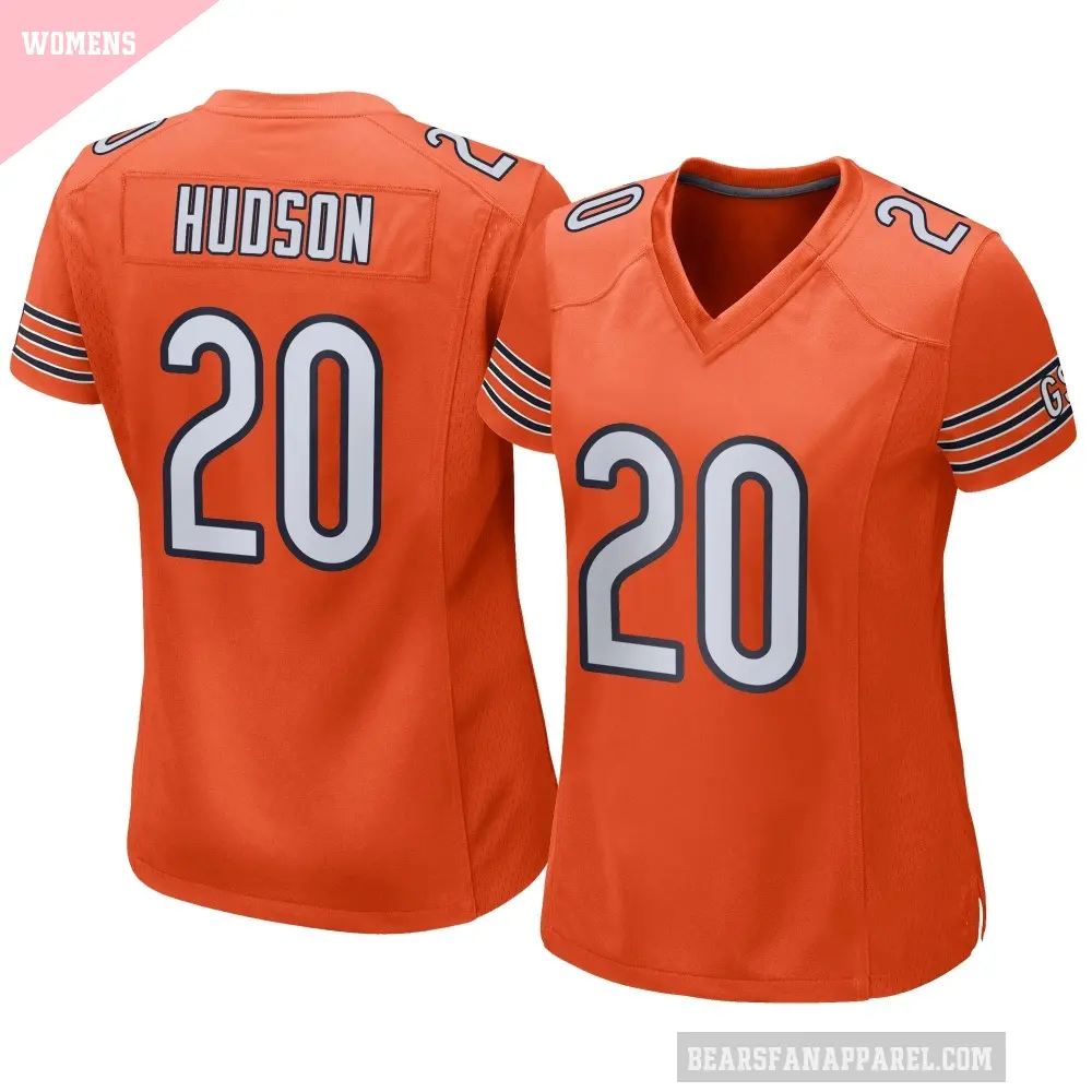 Women's Chicago Bears ＃20 Kyron Hudson Orange Game Alternate Jersey