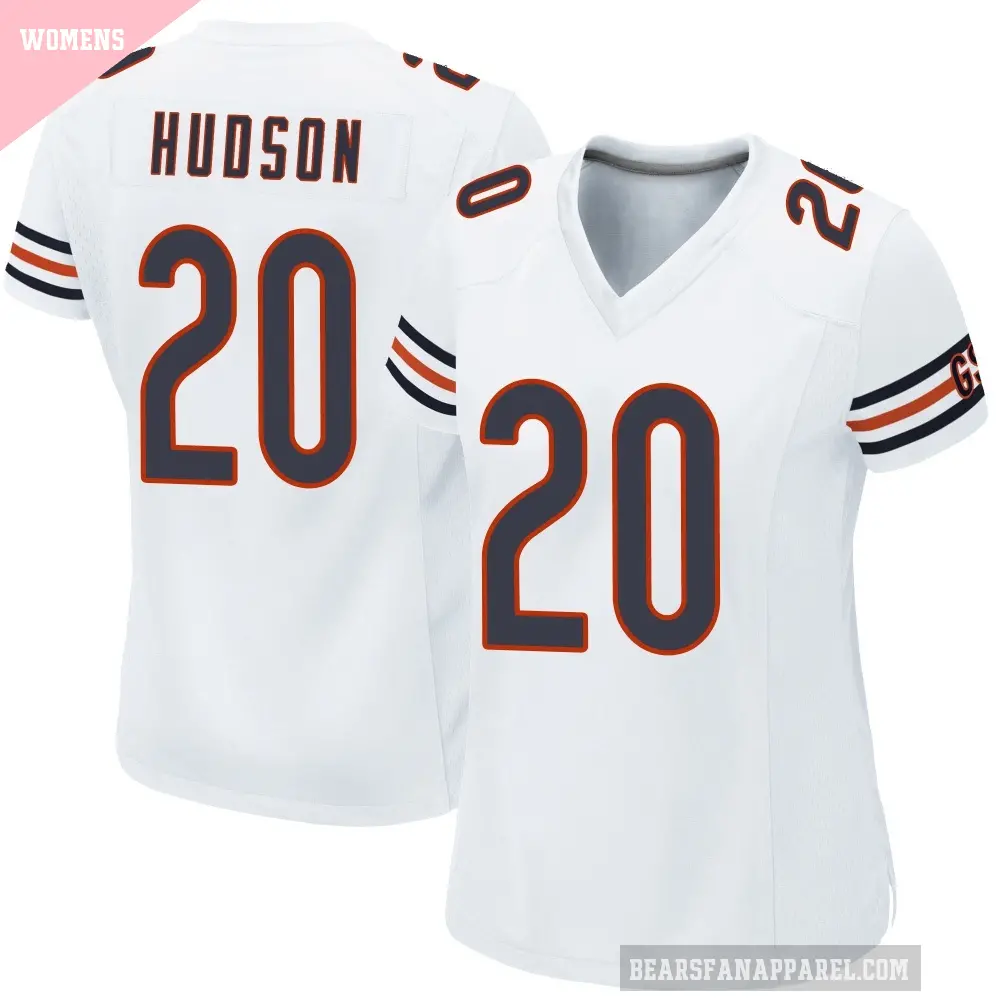 Women's Chicago Bears ＃20 Kyron Hudson White Game Jersey