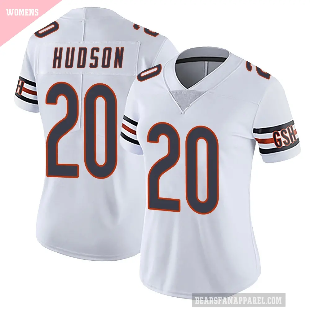 Women's Chicago Bears ＃20 Kyron Hudson White Limited Vapor Untouchable Jersey