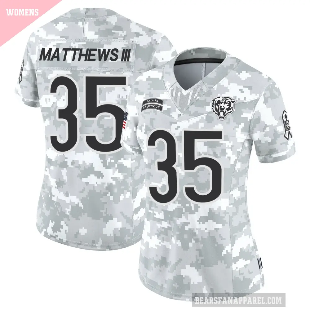 Women's Chicago Bears ＃35 Wayne Matthews III Arctic Camo Limited 2024 Salute to Service Jersey