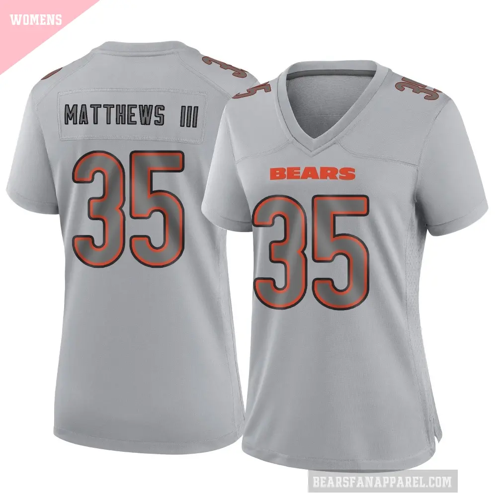 Women's Chicago Bears ＃35 Wayne Matthews III Gray Game Atmosphere Fashion Jersey