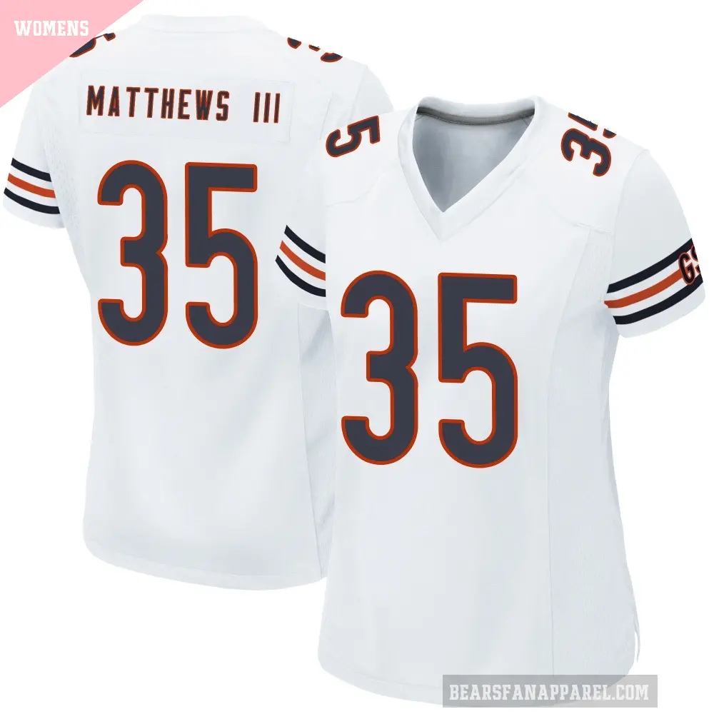 Women's Chicago Bears ＃35 Wayne Matthews III White Game Jersey
