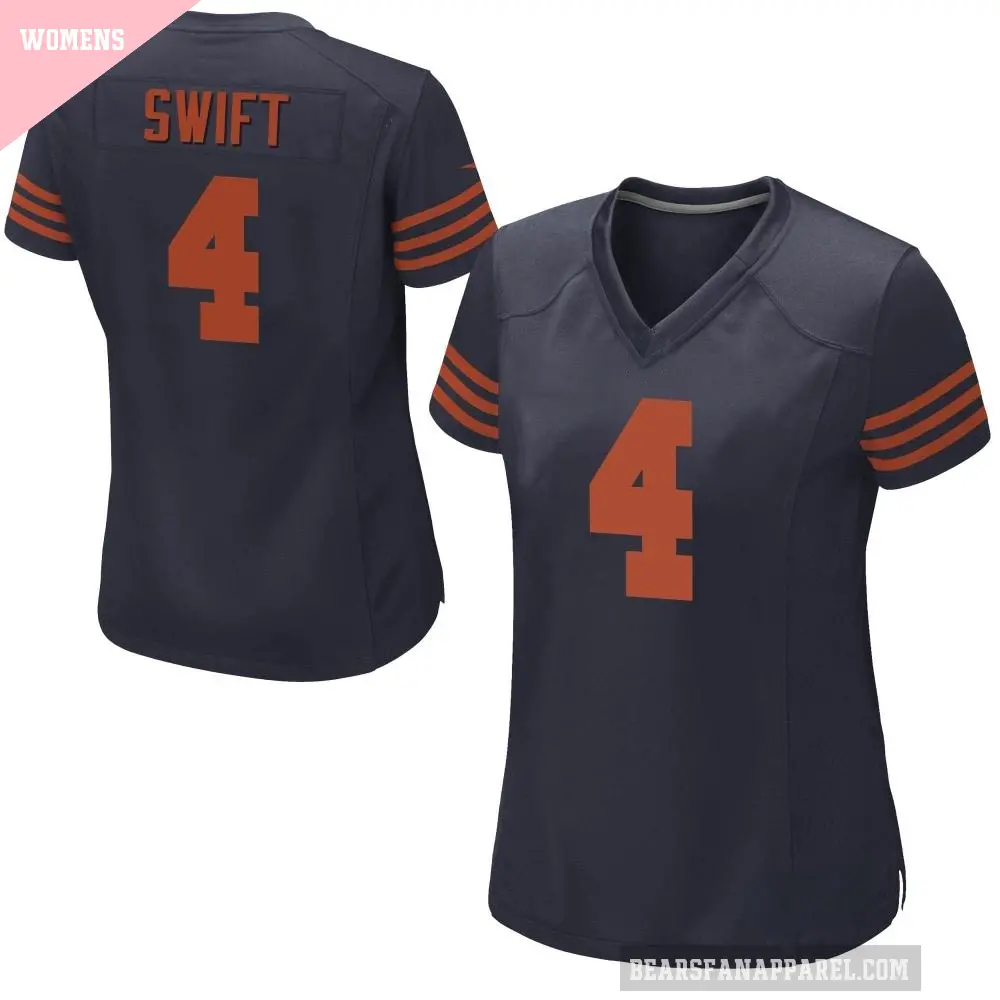 Women's Chicago Bears ＃4 D'Andre Swift Navy Blue Game Alternate Jersey