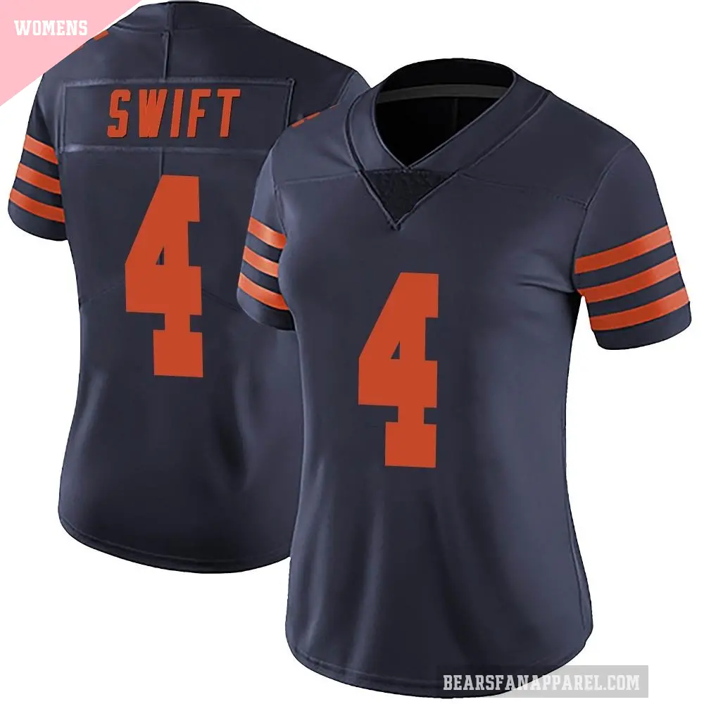 Women's Chicago Bears ＃4 D'Andre Swift Navy Blue Limited Alternate Vapor Untouchable Jersey