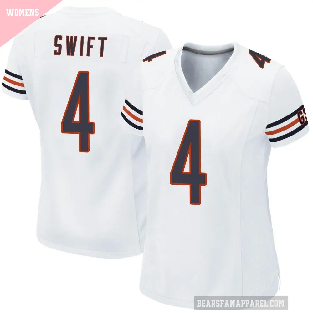 Women's Chicago Bears ＃4 D'Andre Swift White Game Jersey