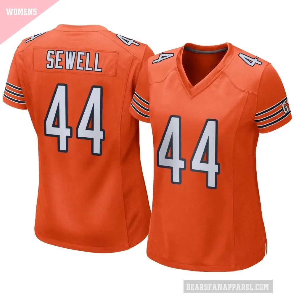 Women's Chicago Bears ＃44 Noah Sewell Orange Game Alternate Jersey