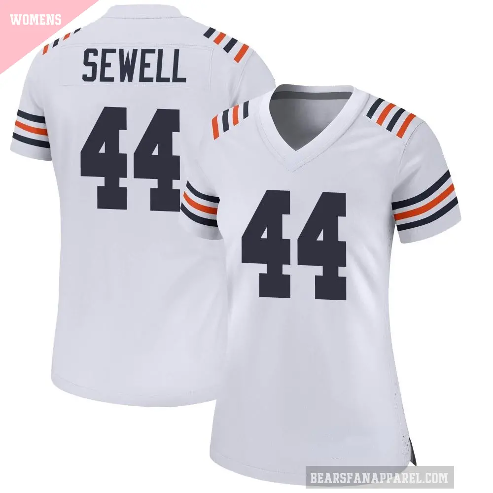 Women's Chicago Bears ＃44 Noah Sewell White Game Alternate Classic Jersey