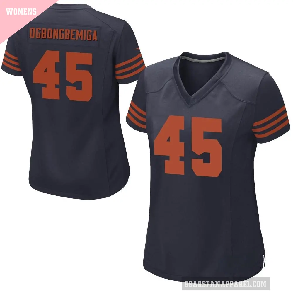 Women's Chicago Bears ＃45 Amen Ogbongbemiga Navy Blue Game Alternate Jersey
