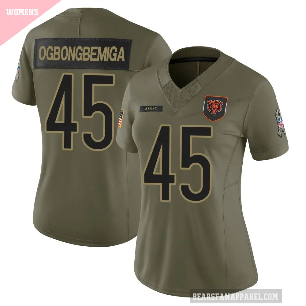 Women's Chicago Bears ＃45 Amen Ogbongbemiga Olive Limited 2025 Salute to Service Jersey