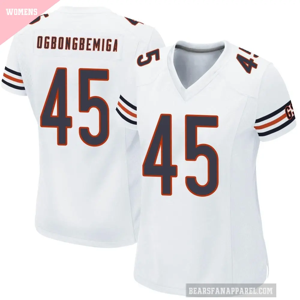 Women's Chicago Bears ＃45 Amen Ogbongbemiga White Game Jersey