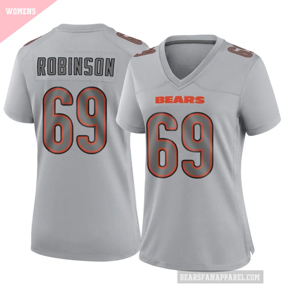 Women's Chicago Bears ＃69 Jereme Robinson Gray Game Atmosphere Fashion Jersey