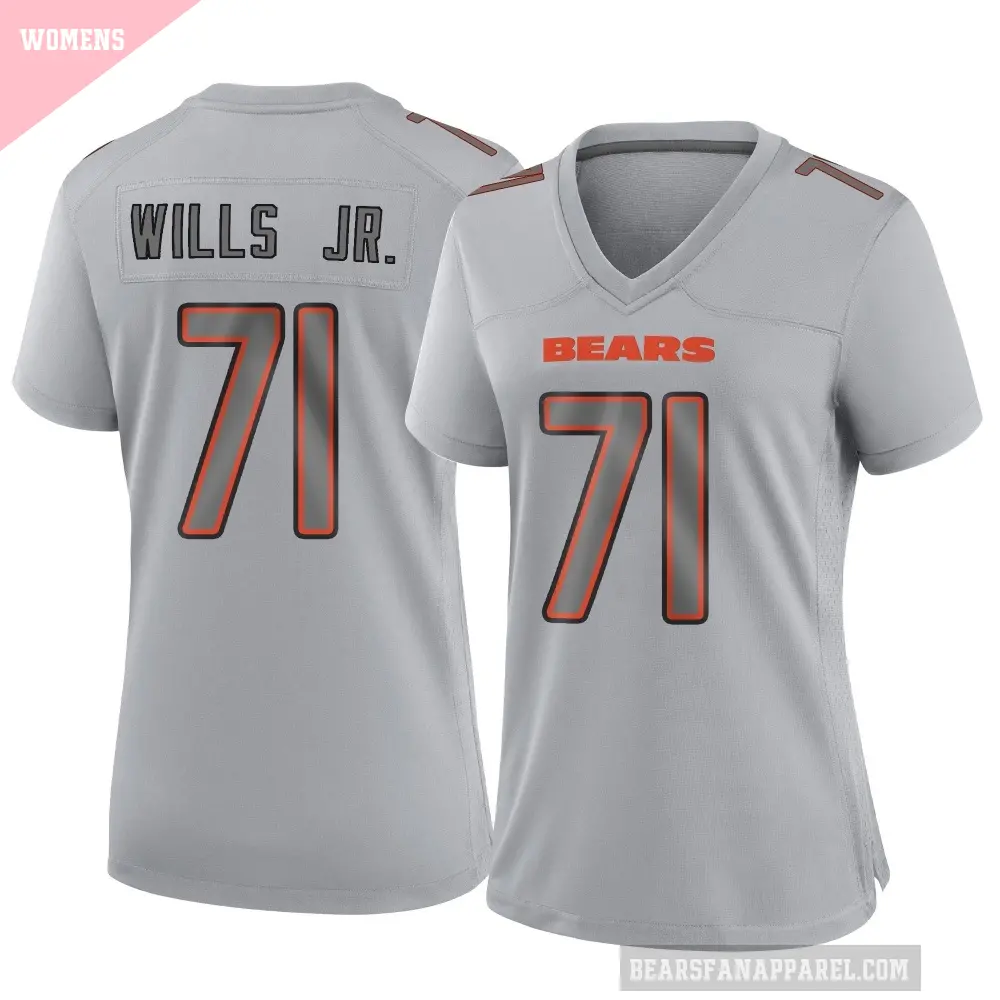 Women's Chicago Bears ＃71 Jedrick Wills Jr. Gray Game Atmosphere Fashion Jersey