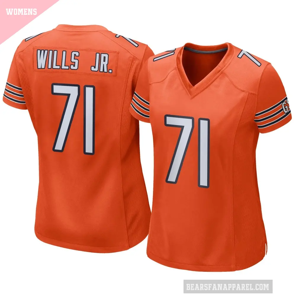 Women's Chicago Bears ＃71 Jedrick Wills Jr. Orange Game Alternate Jersey