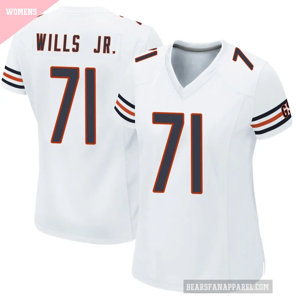 Women's Chicago Bears ＃71 Jedrick Wills Jr. White Game Jersey