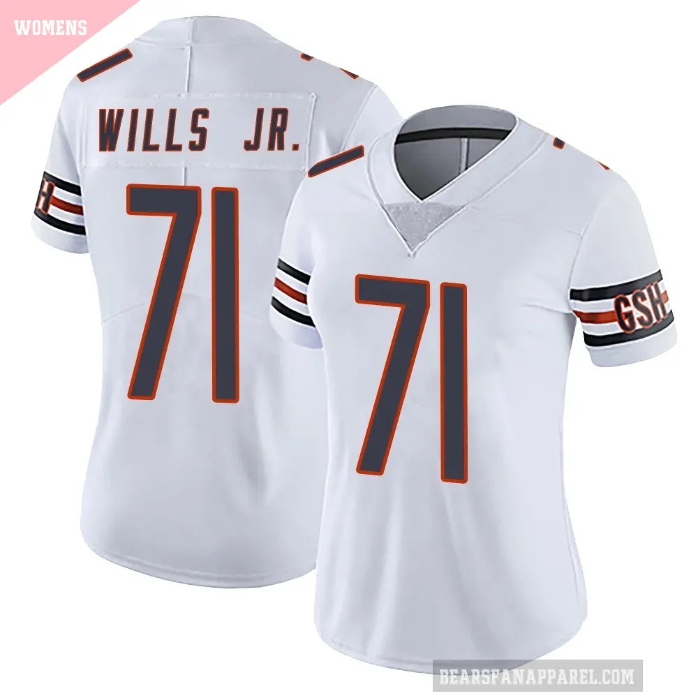 Women's Chicago Bears ＃71 Jedrick Wills Jr. White Limited Vapor Untouchable Jersey