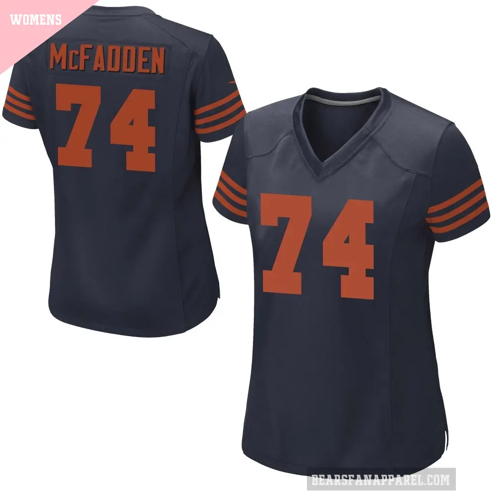 Women's Chicago Bears ＃74 Jordan McFadden Navy Blue Game Alternate Jersey
